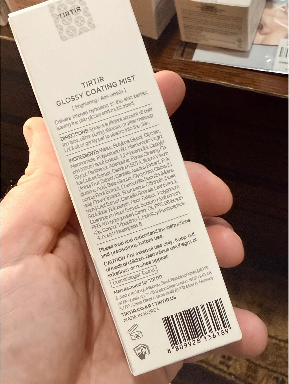 TIRTIR Glossy Coating Mist Brightening Anti-Wrinkle 100 ml
